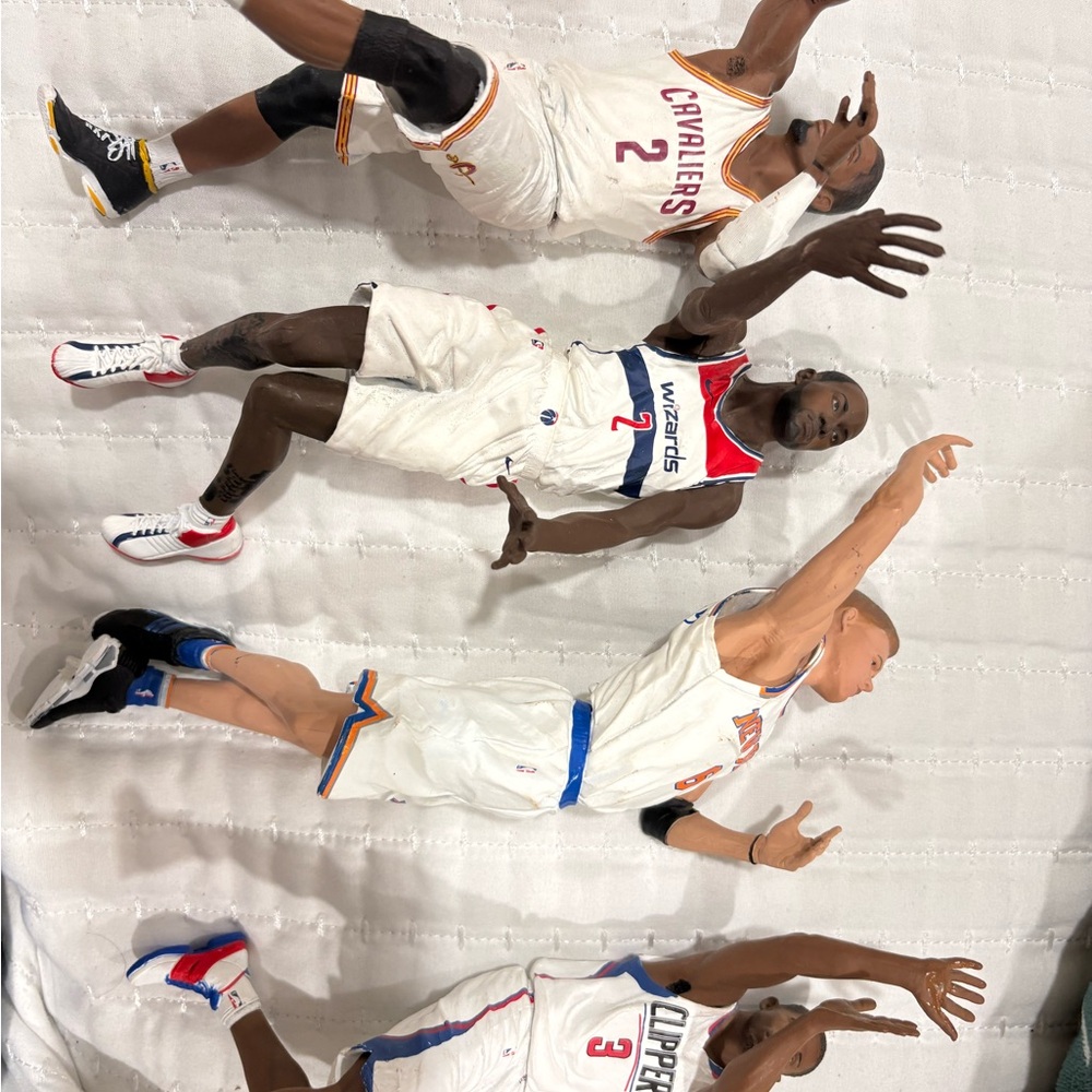 NBA Player Figures in Team Uniforms - White and Blue